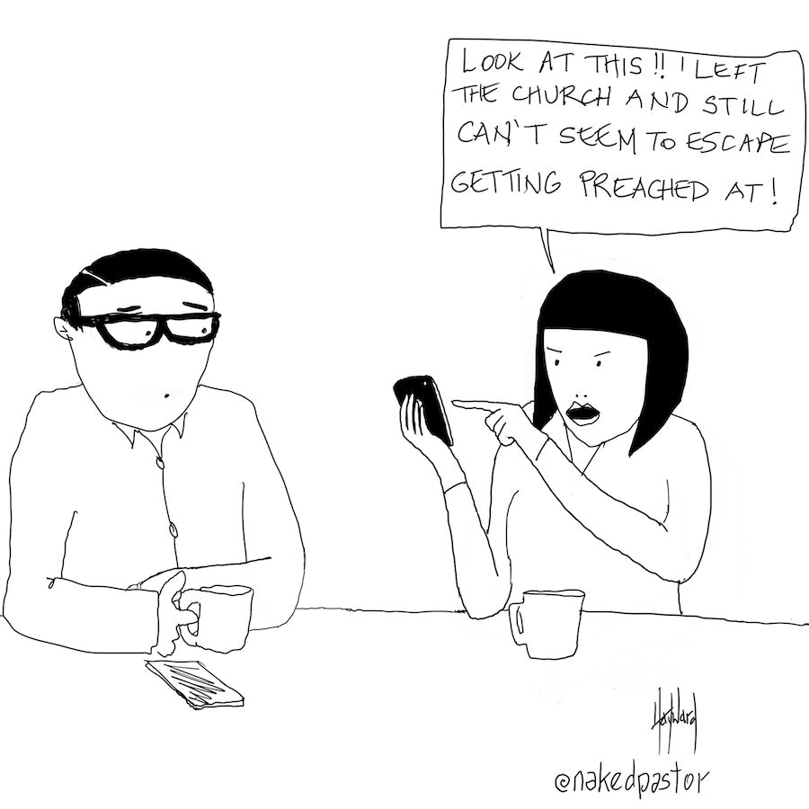 Still Getting Preached At Digital Cartoon - by nakedpastor
