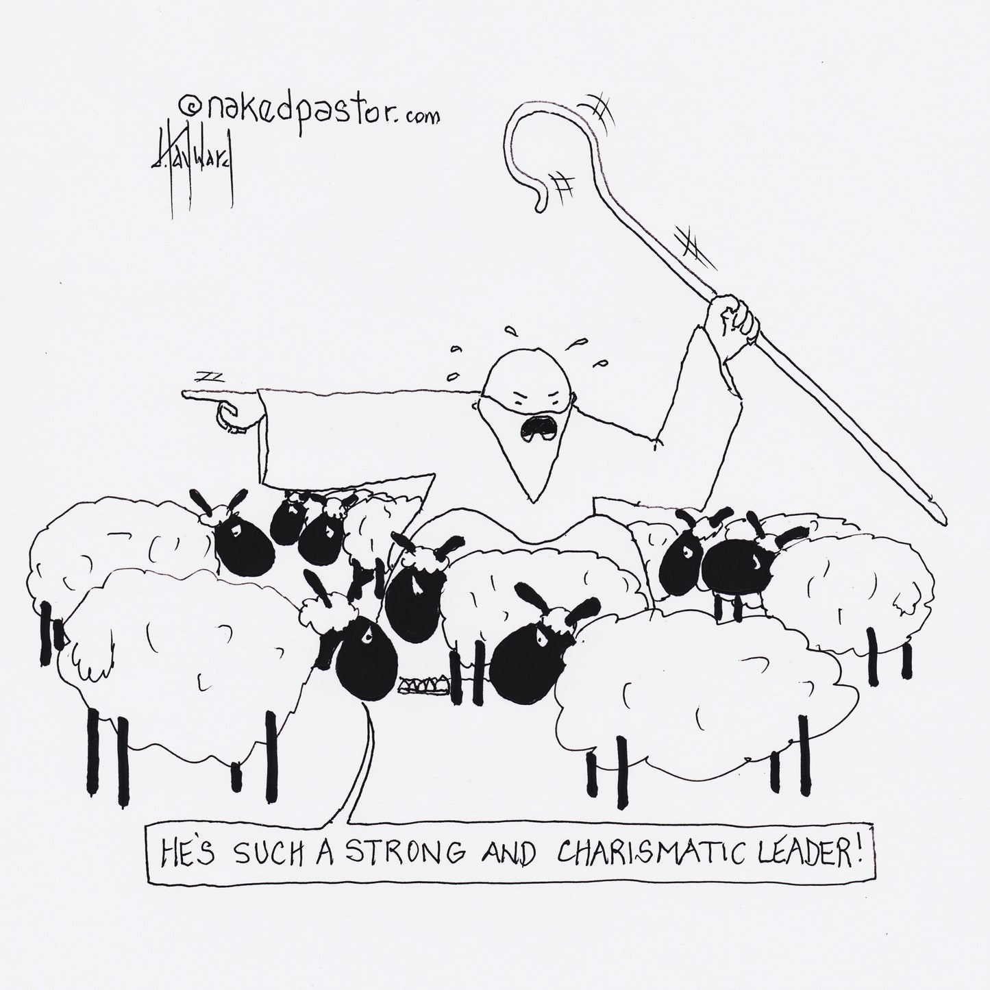 Strong and Charismatic Leader Digital Cartoon