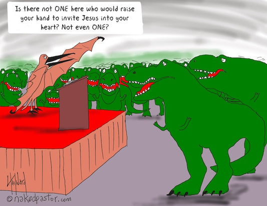 T-Rex Not Saved Digital Cartoon - by nakedpastor