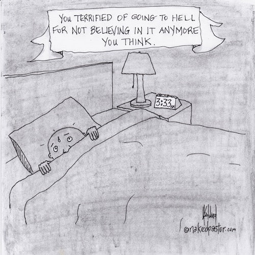 Terrified of Going to Hell Digital Cartoon - by nakedpastor