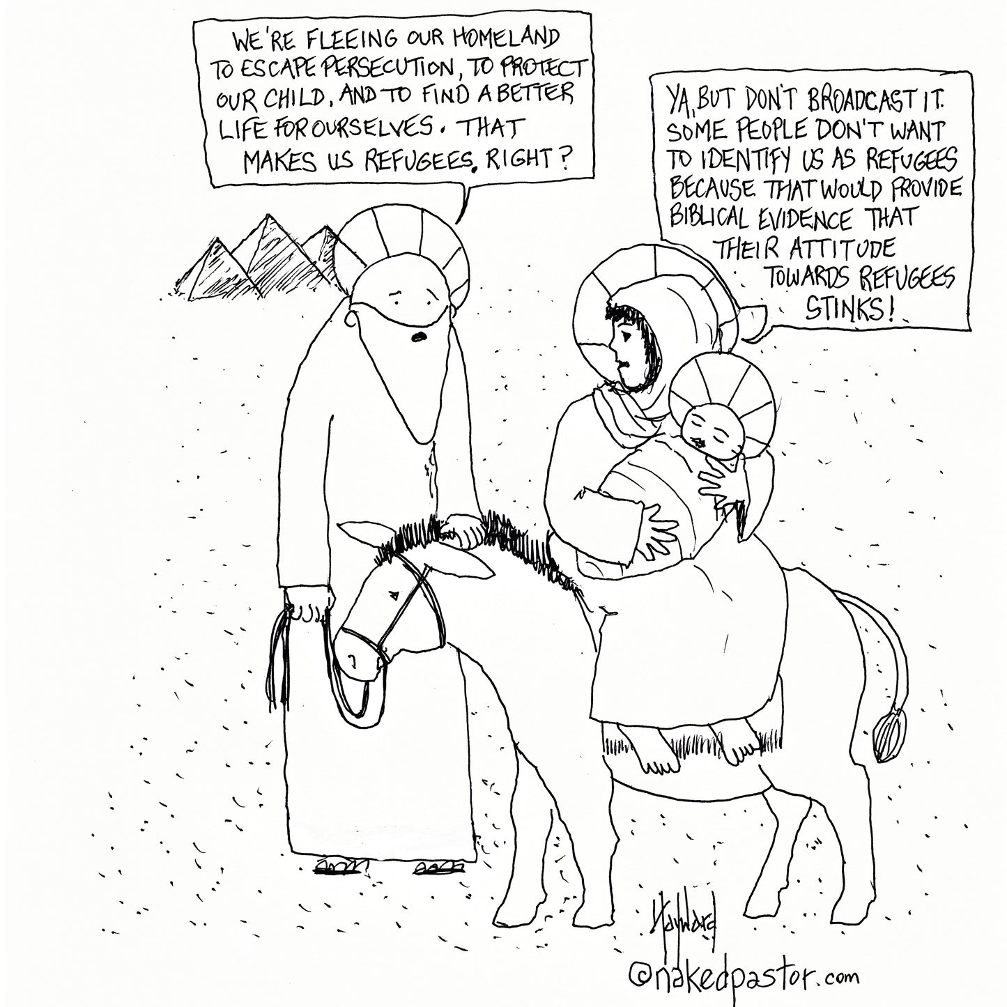 Refugees Right? Digital Cartoon - by nakedpastor