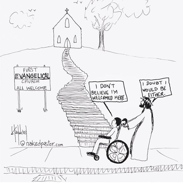 The Church and Access Digital Cartoon - by nakedpastor