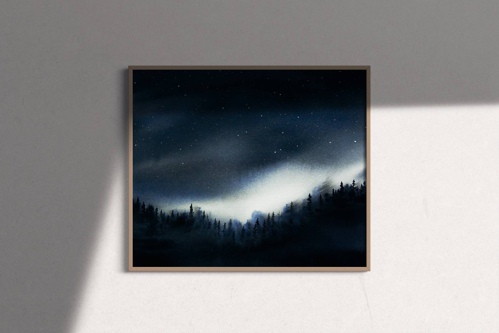 The Night is My Friend Watercolor Print - by nakedpastor