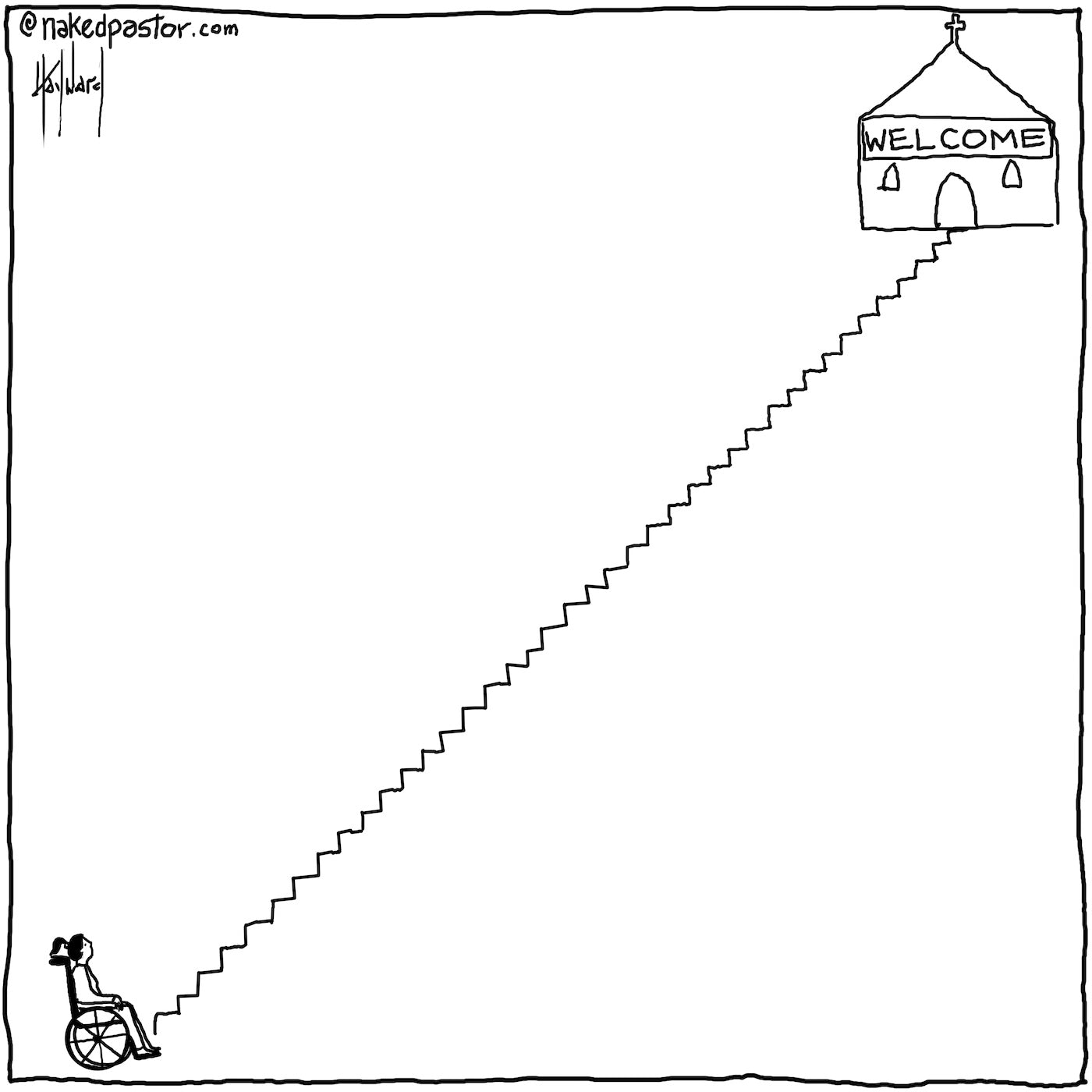 The Church and Accessibility Digital Cartoon - by nakedpastor