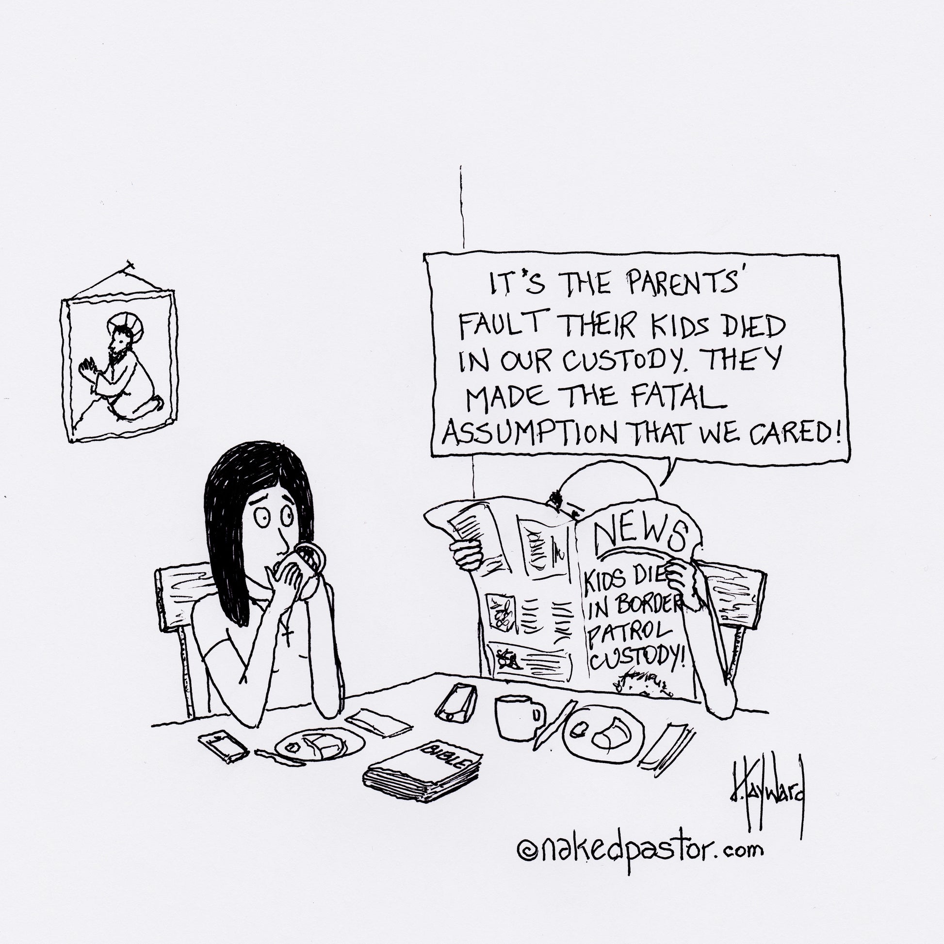 The Fatal Assumption We Care Digital Cartoon - by nakedpastor