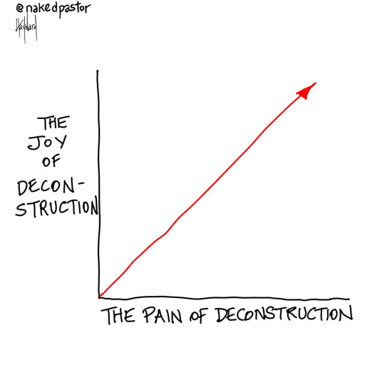 The Joy and Pain of Deconstruction Digital Cartoon - by nakedpastor