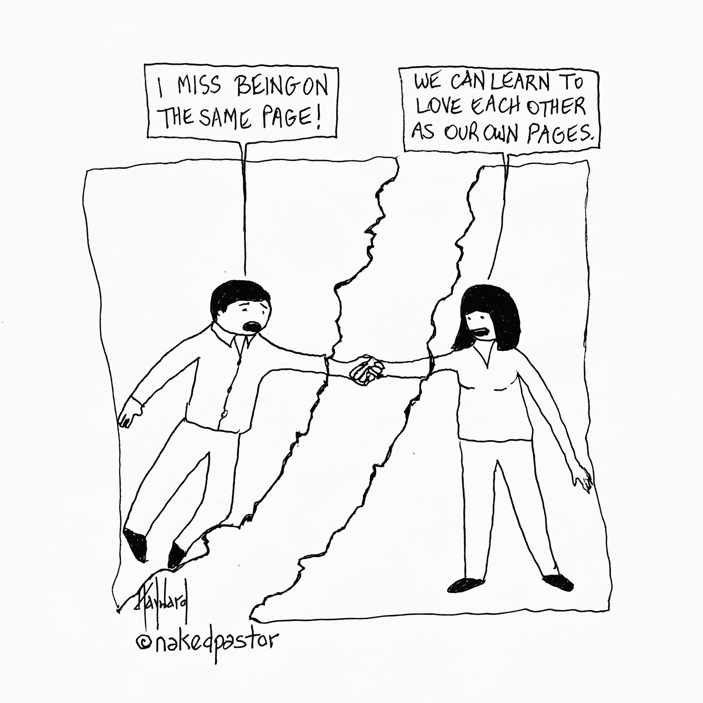 The Same Page Digital Cartoon