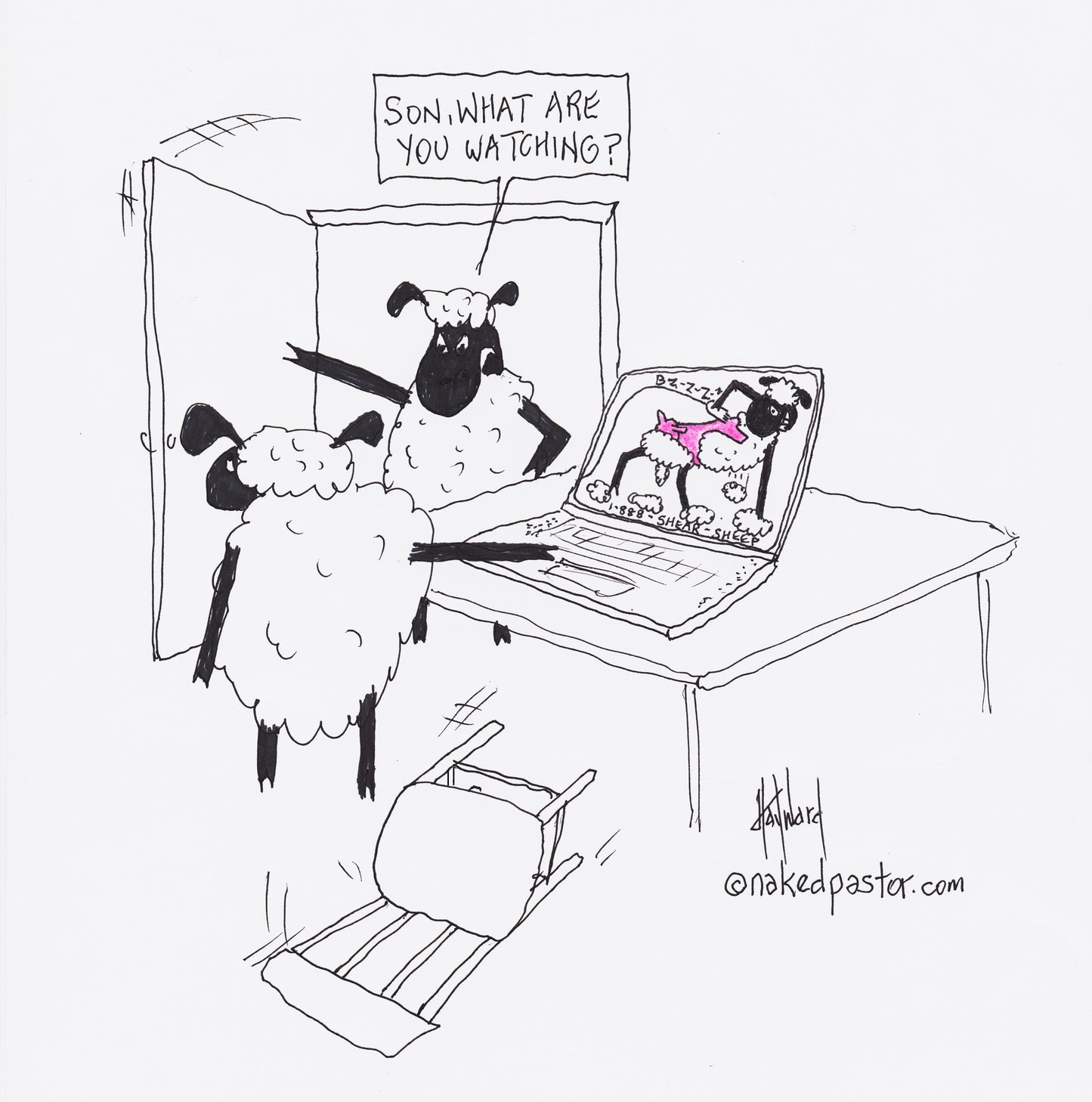 Sheep and Online Porn Digital Cartoon - by nakedpastor