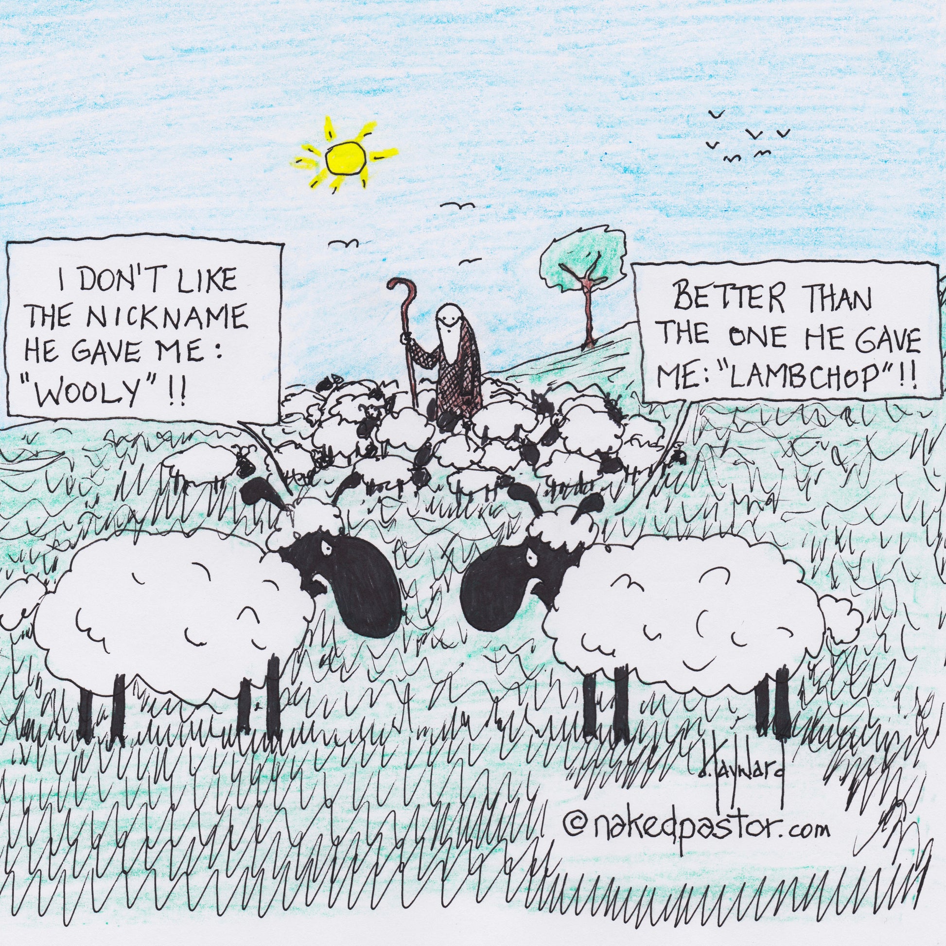 The Shepherd and Your Interests Digital Cartoon - by nakedpastor