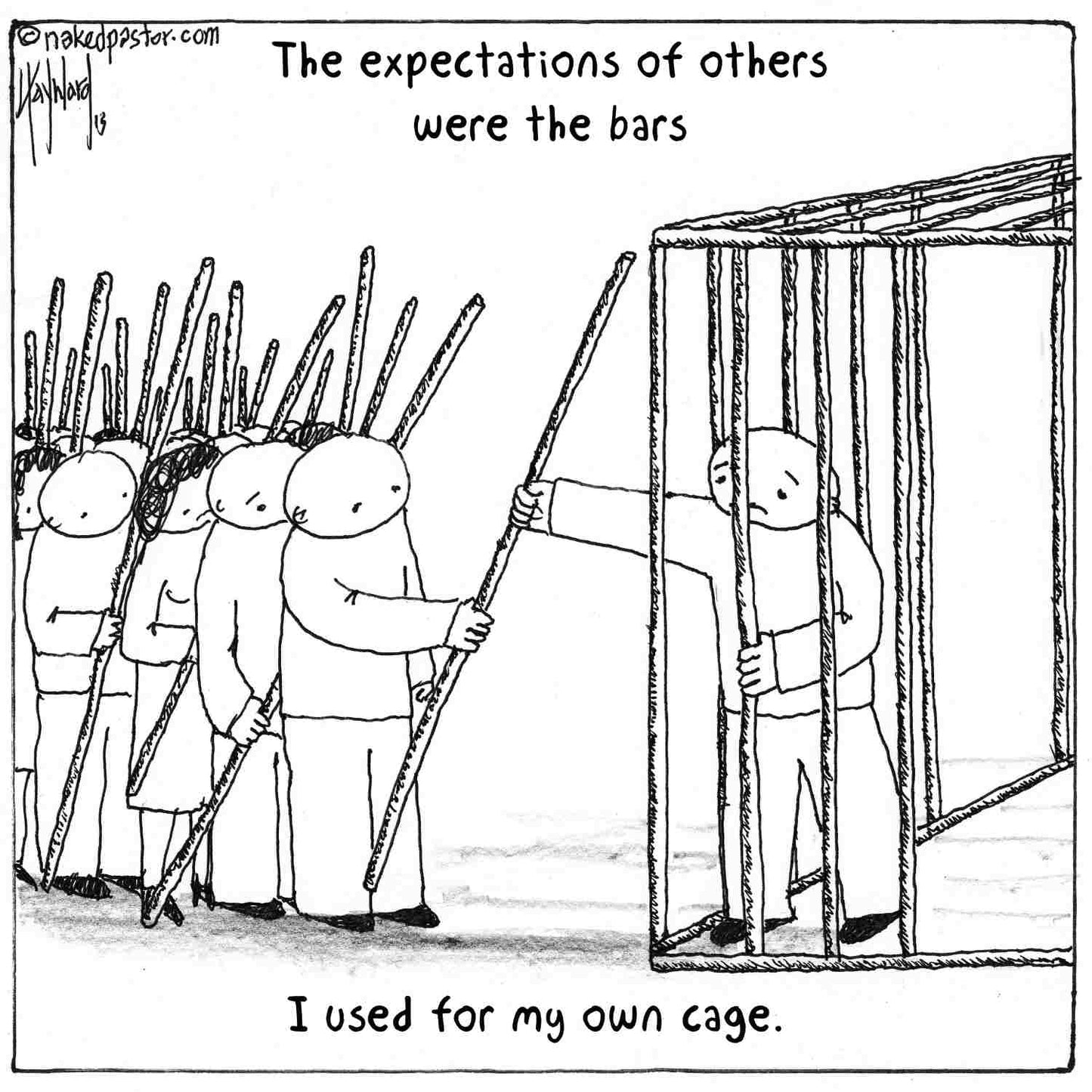 The Bars of Expectations Cage Print - by nakedpastor
