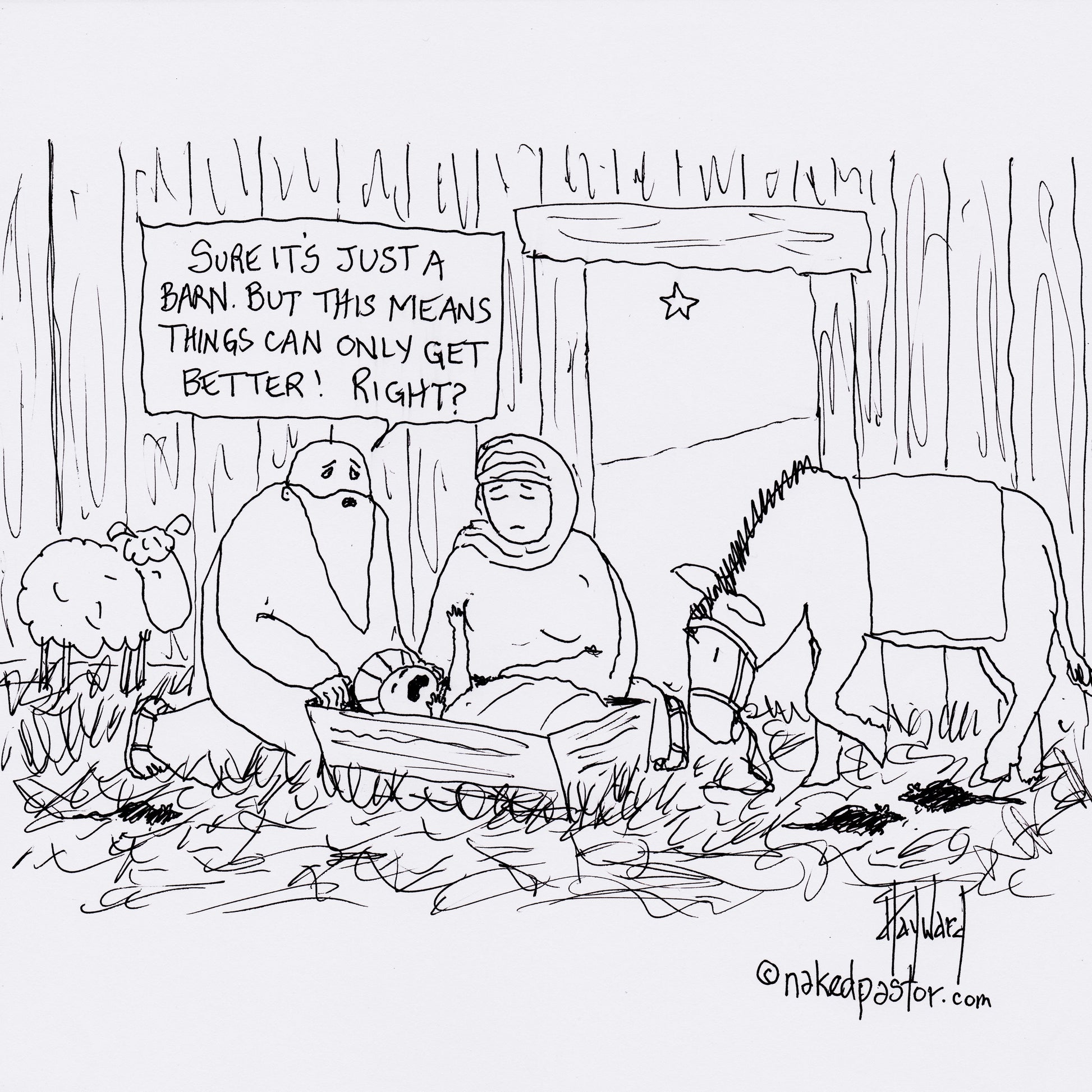 Things Can Only Get Better Digital Cartoon - by nakedpastor