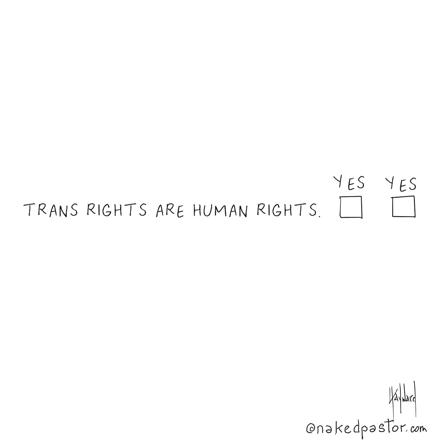 Trans Rights are Human Rights Digital Cartoon - by nakedpastor