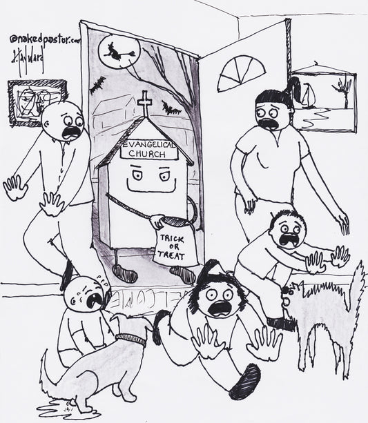 Trick or Treat Digital Cartoon - by nakedpastor