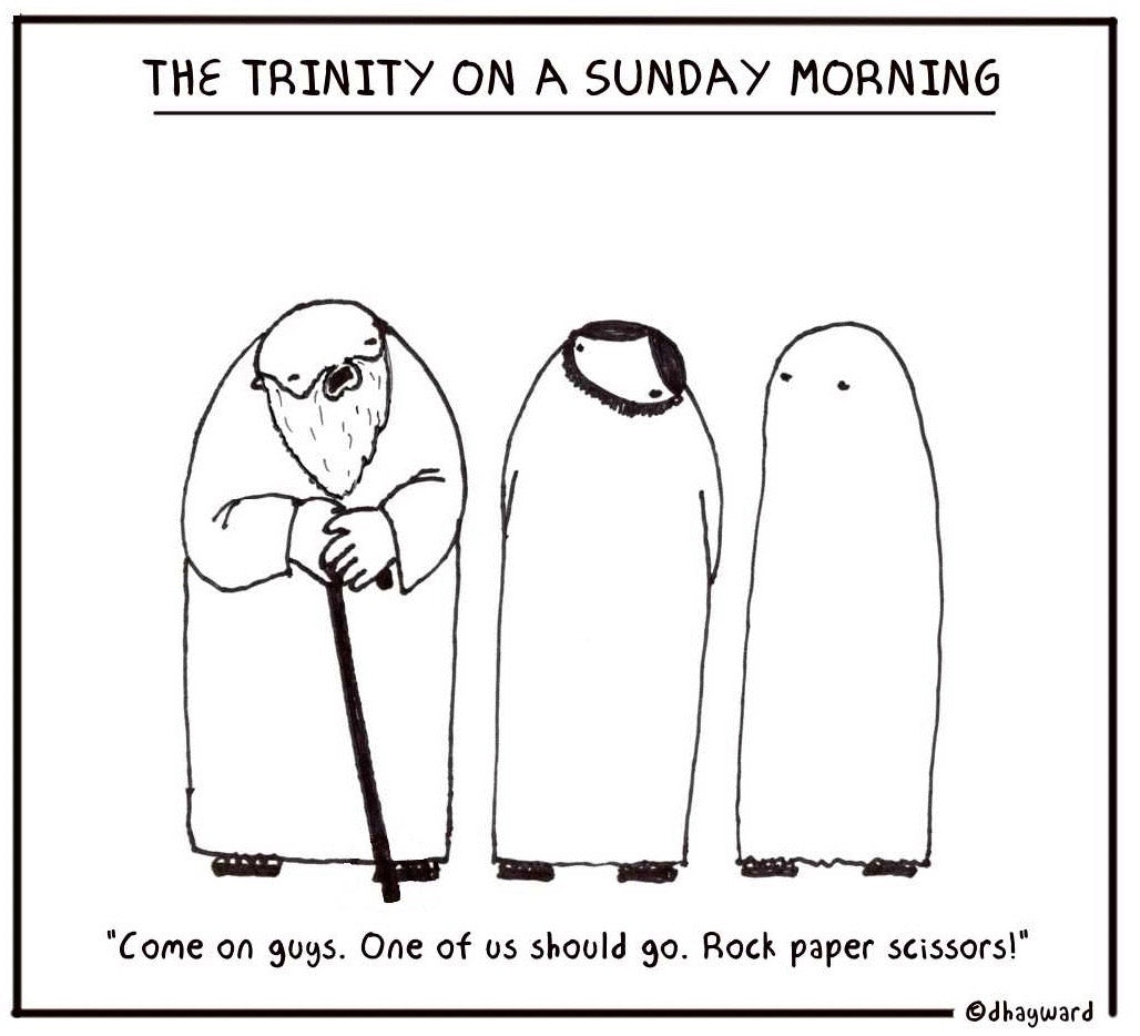 Trinity on a Sunday Morning Digital Cartoon - by nakedpastor