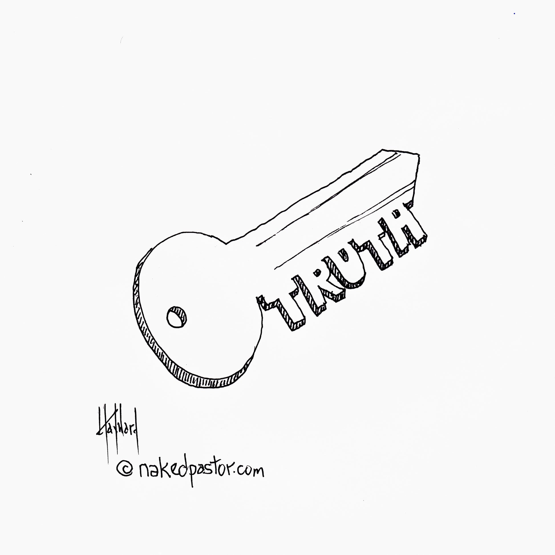 Truth is Key Digital Cartoon - by nakedpastor