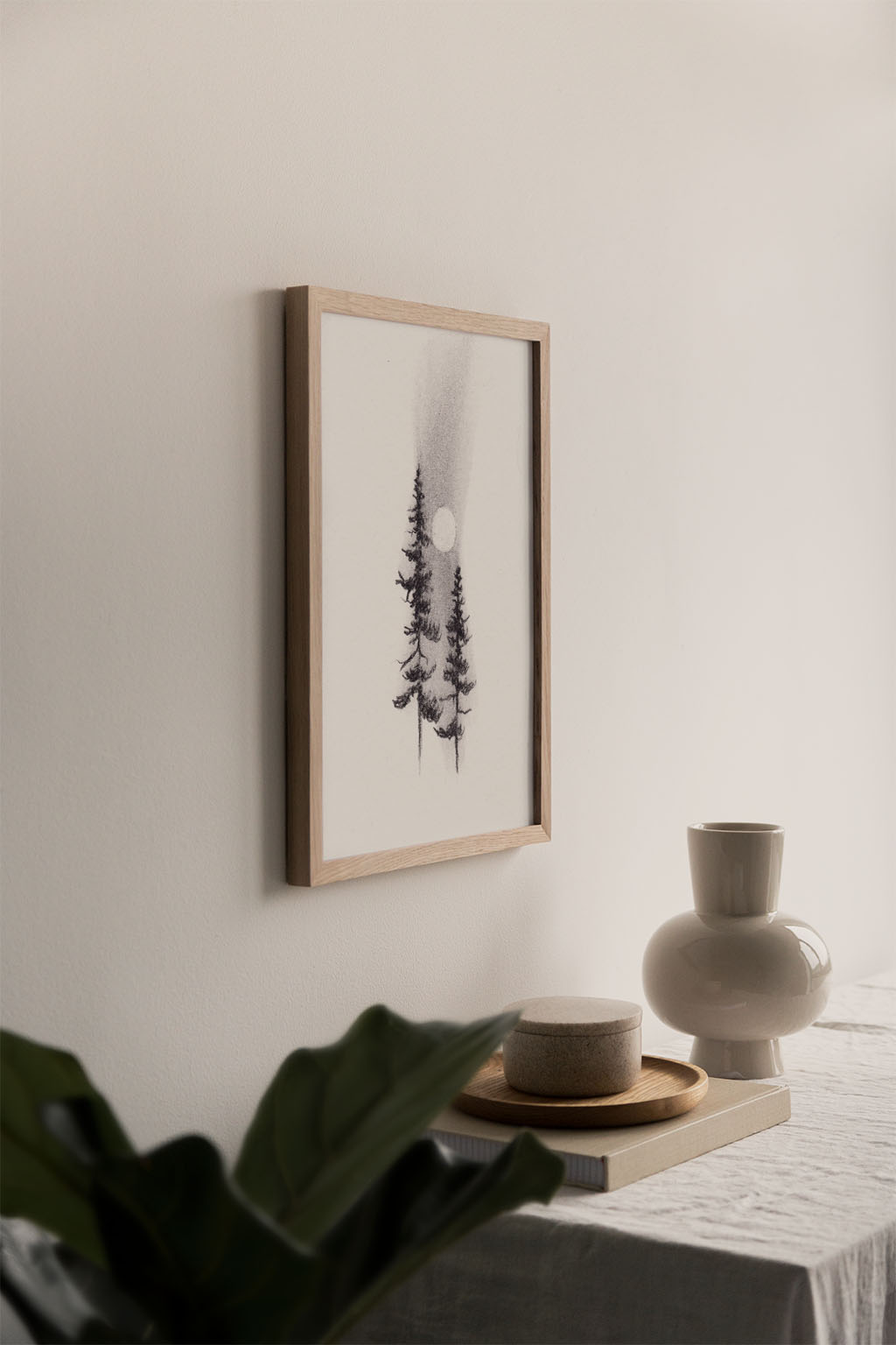 Two Pines Charcoal Drawing Print - by nakedpastor