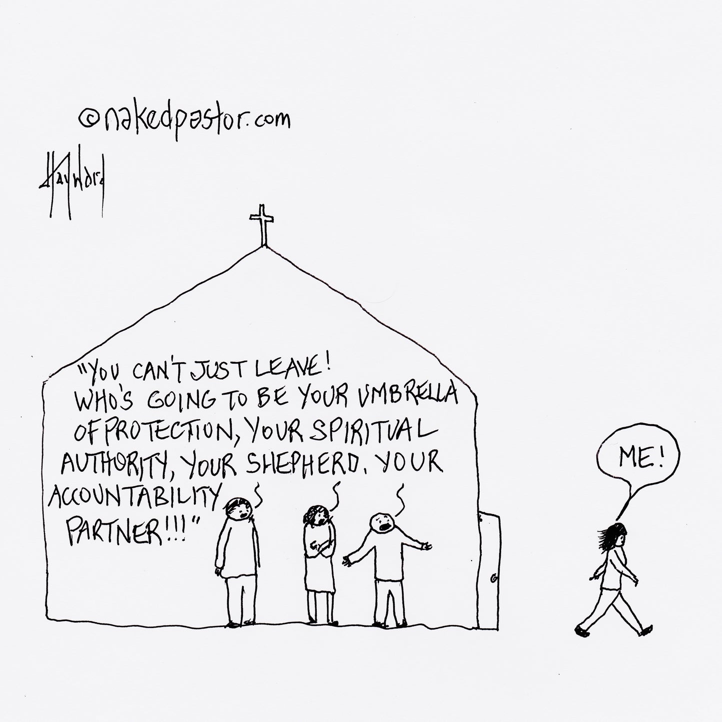 The Umbrella of Protection Digital Cartoon - by nakedpastor