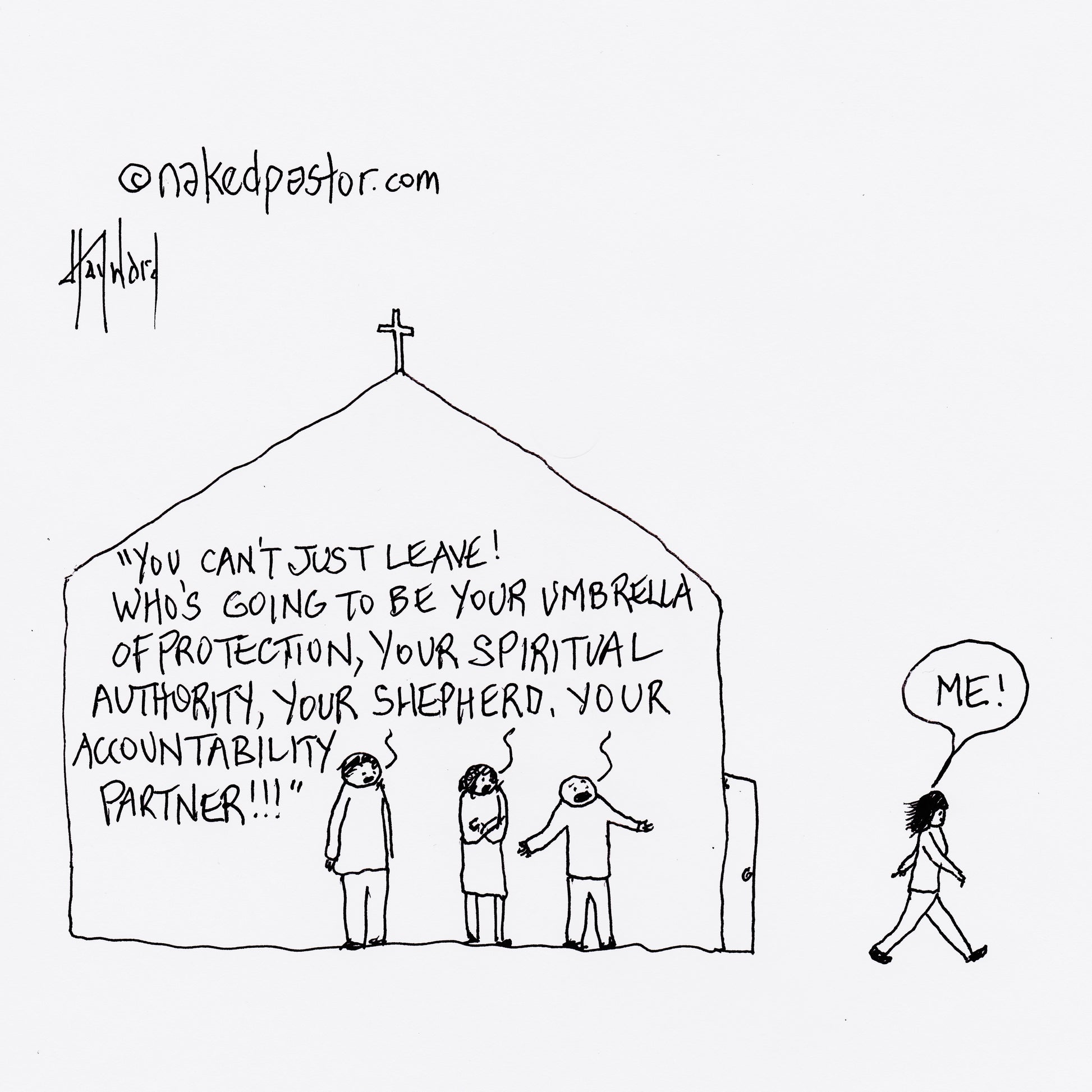 The Umbrella of Protection Digital Cartoon - by nakedpastor