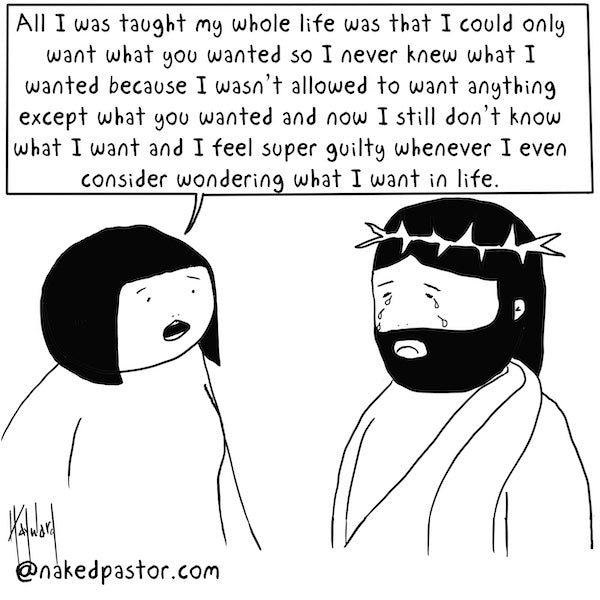 What Do You Want? Digital Cartoon - by nakedpastor