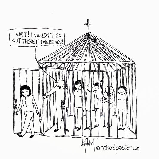 When It's Time to Leave Digital Cartoon - by nakedpastor