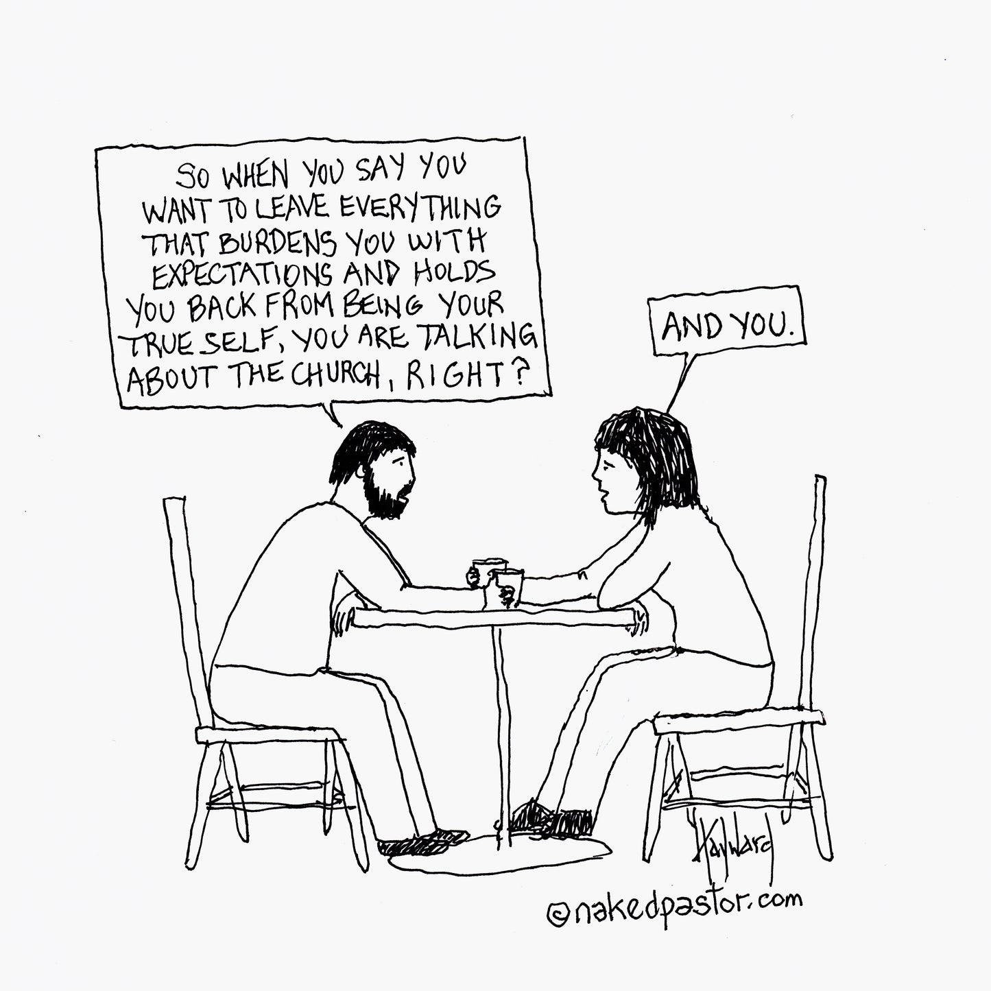 When Marriage Doesn't Survive Deconstruction Digital Cartoon