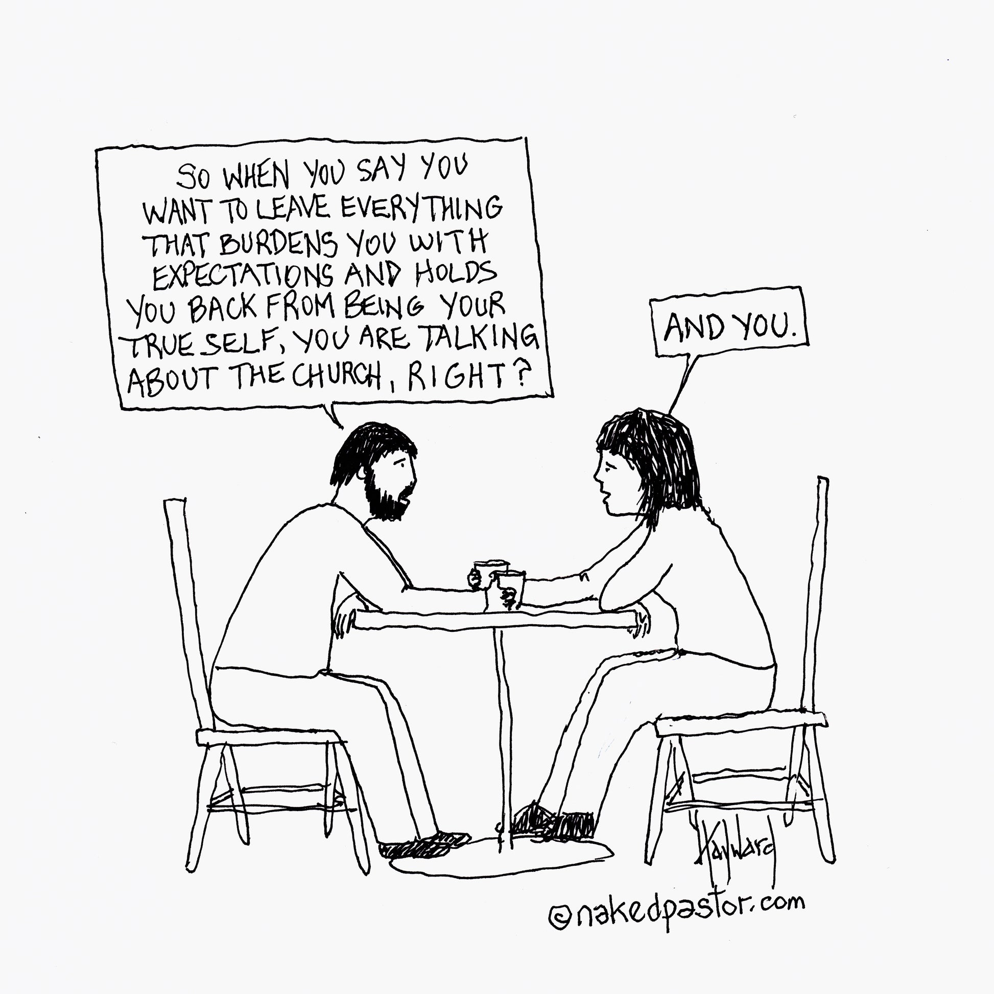 When Marriage Doesn't Survive Deconstruction Digital Cartoon - by nakedpastor