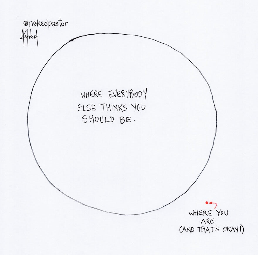 Where You Should Be Original Cartoon Drawing - by nakedpastor
