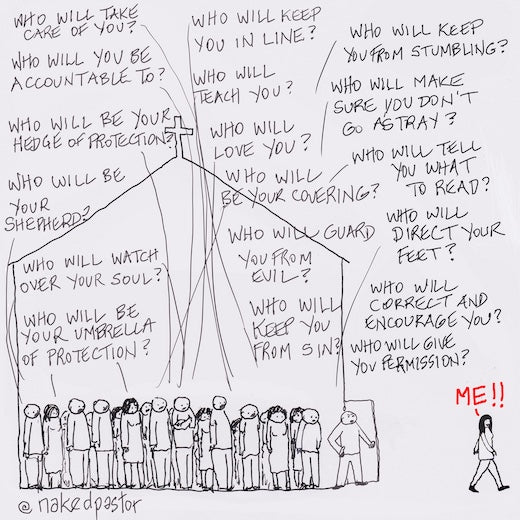 Who Will Give You Permission? Digital Cartoon - by nakedpastor