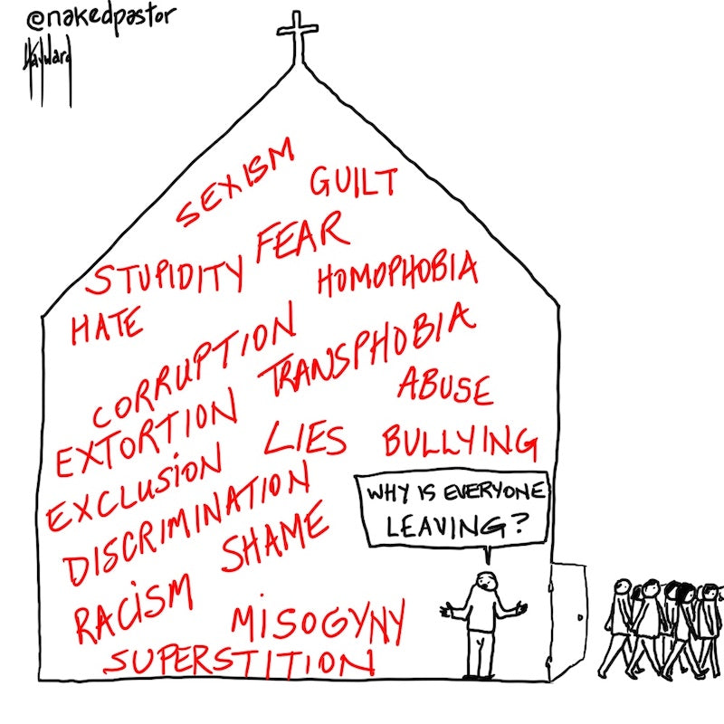 Why is Everyone Leaving Digital Cartoon - by nakedpastor