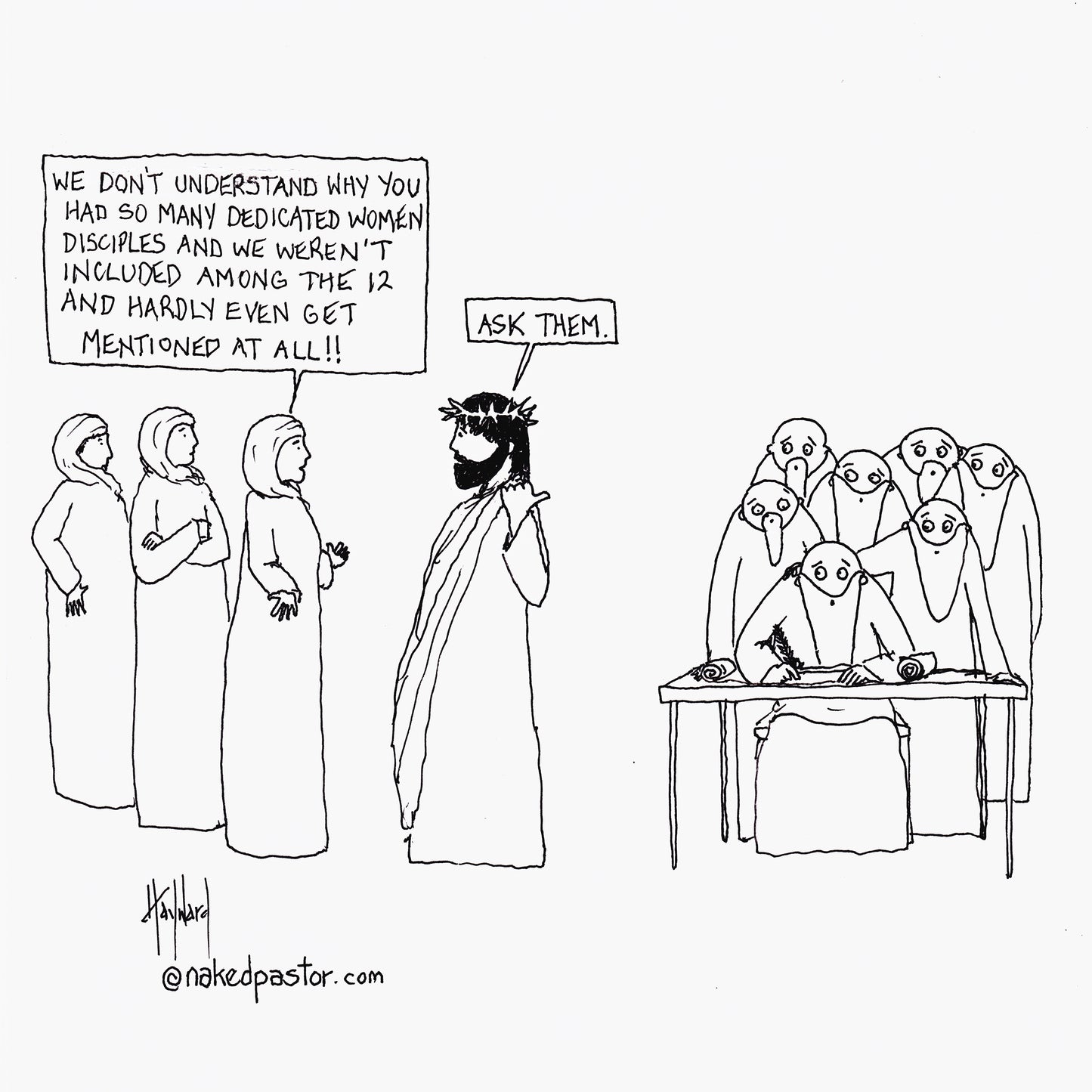 Women Disciples Digital Cartoon - by nakedpastor