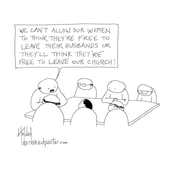 Women are Free to Leave Digital Cartoon - by nakedpastor