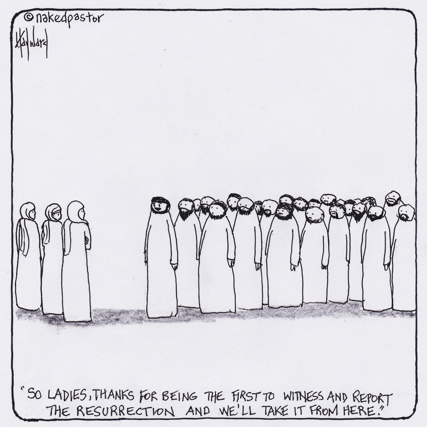 Women and the Resurrection Digital Cartoon - by nakedpastor
