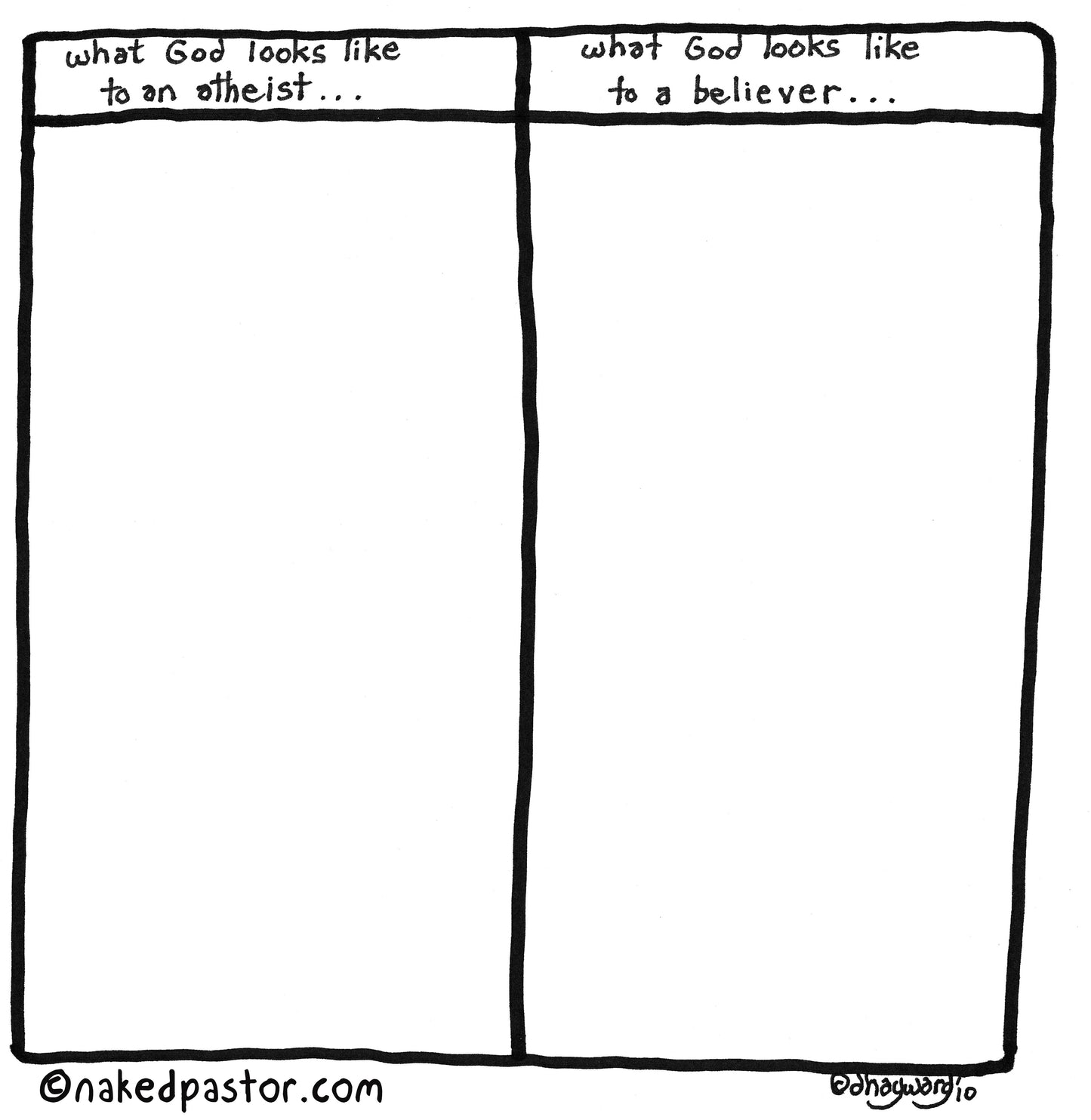 Atheist Believer Digital Cartoon - by nakedpastor