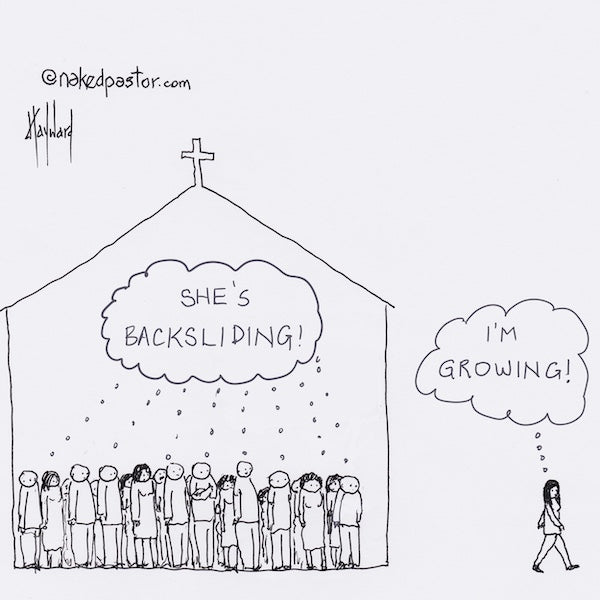 Backsliding or Growing Digital Cartoon - by nakedpastor