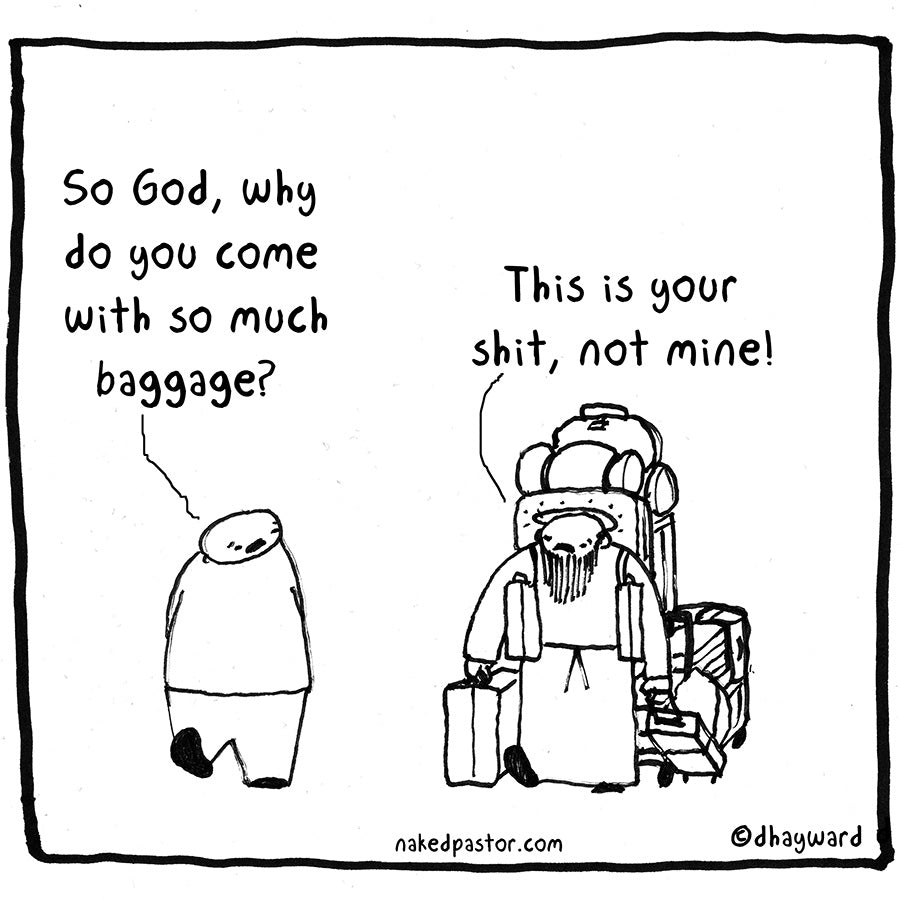 Baggage Cartoon Print - by nakedpastor