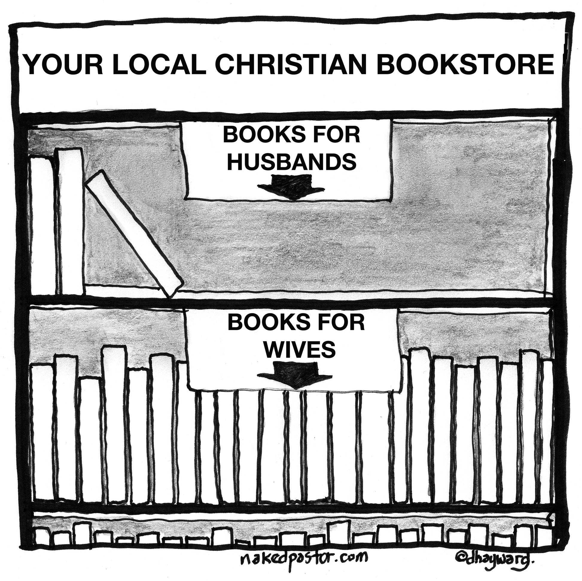 Christian Bookstore Digital Cartoon - by nakedpastor