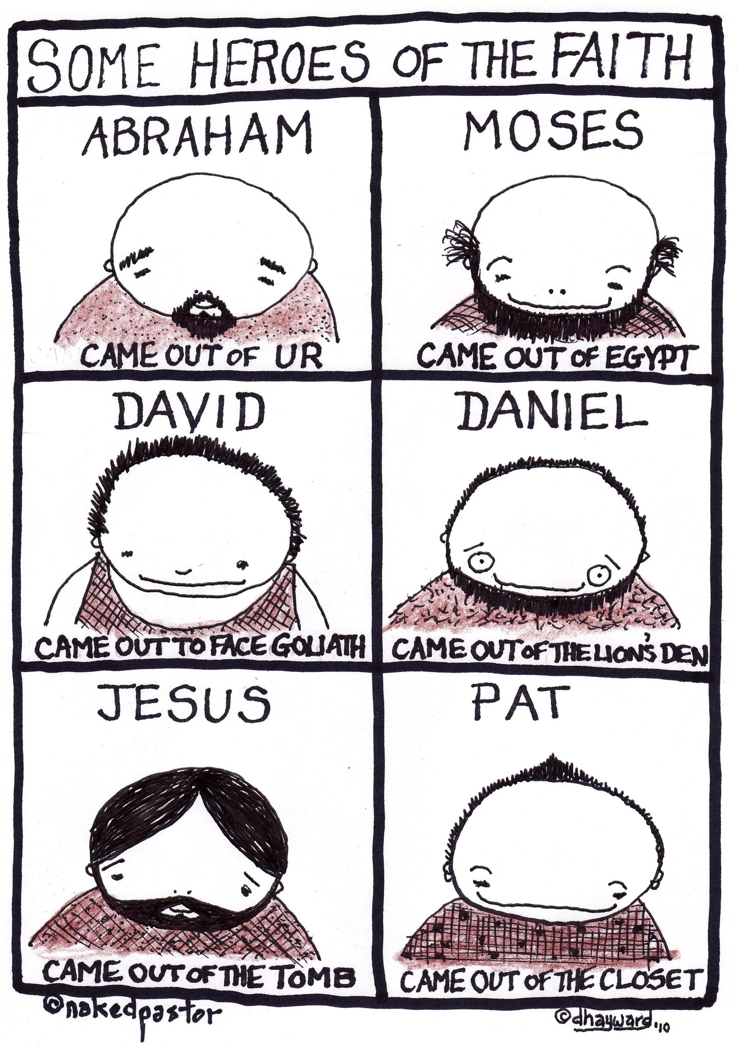 Biblical Heroes Who Came Out Digital Cartoon - by nakedpastor
