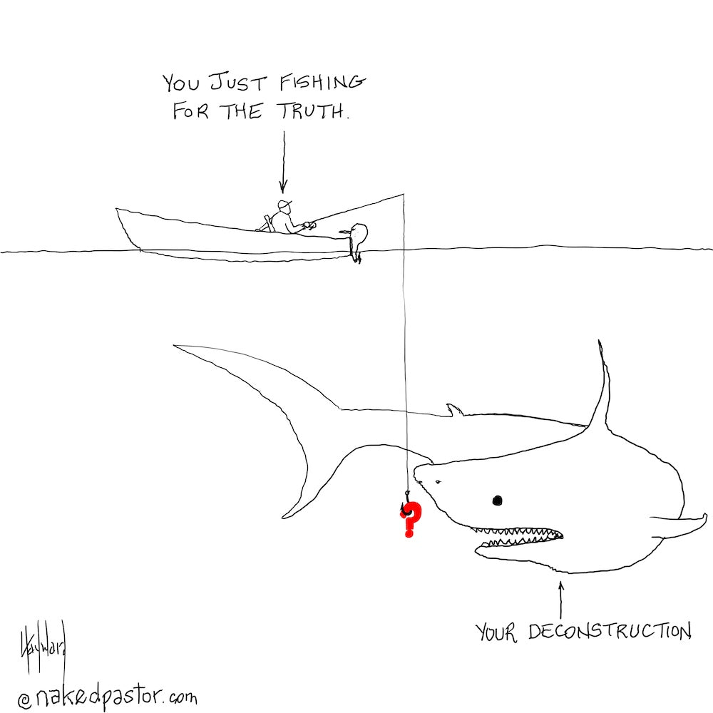 Deconstruction Shark Digital Cartoon - by nakedpastor