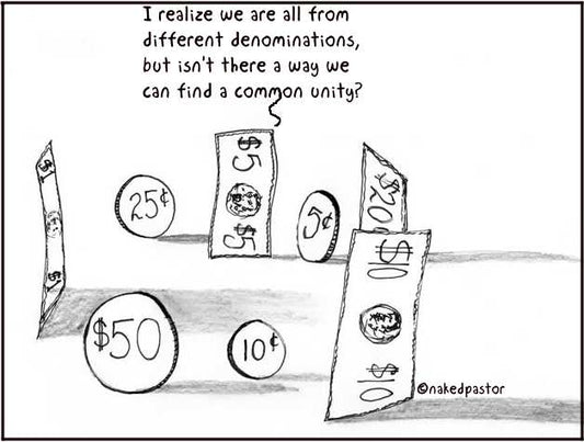 Denominations Digital Cartoon - by nakedpastor