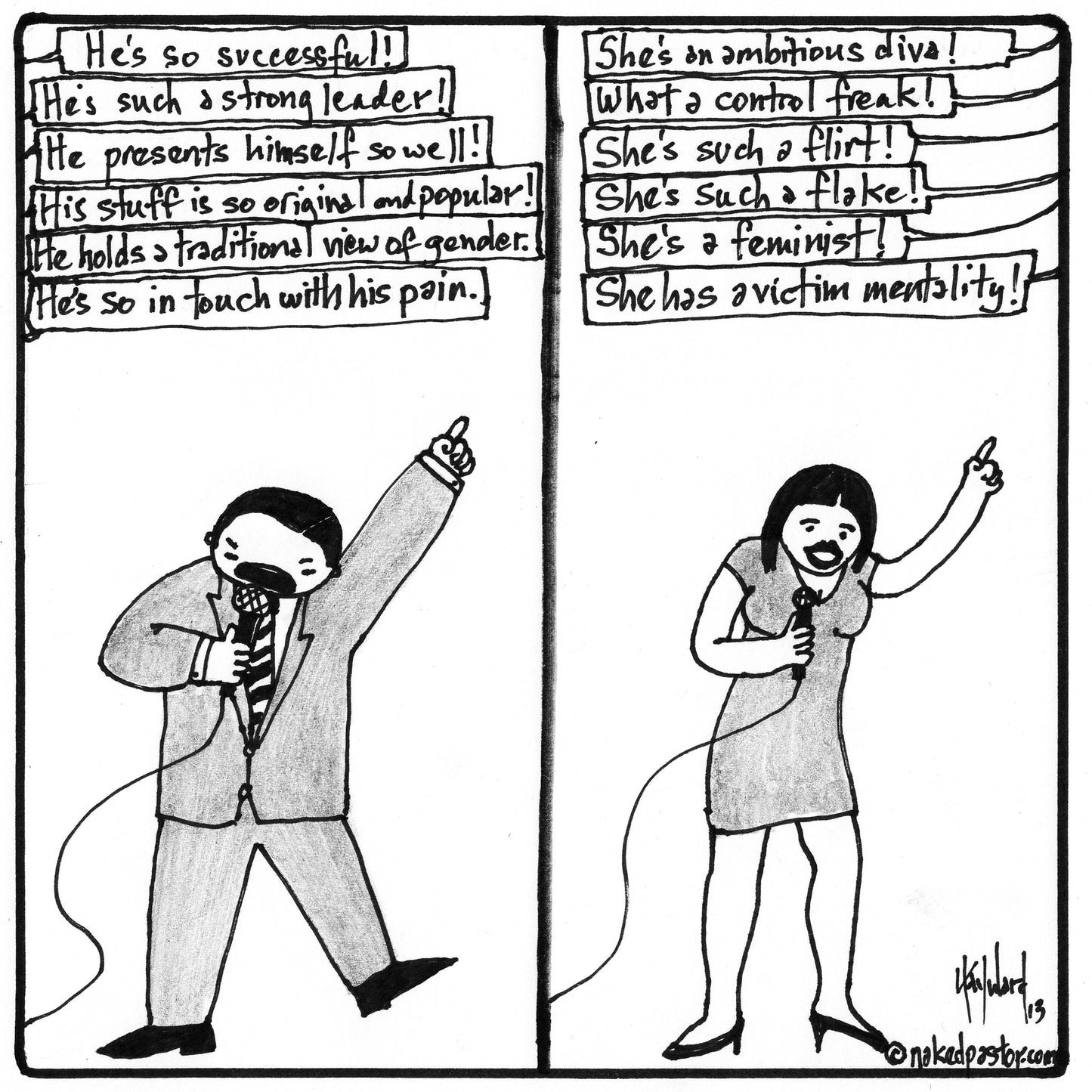 Gender Inequality in Preachers Digital Cartoon - by nakedpastor