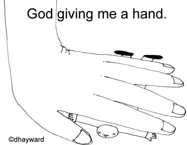 god giving me a hand Digital Cartoon - by nakedpastor