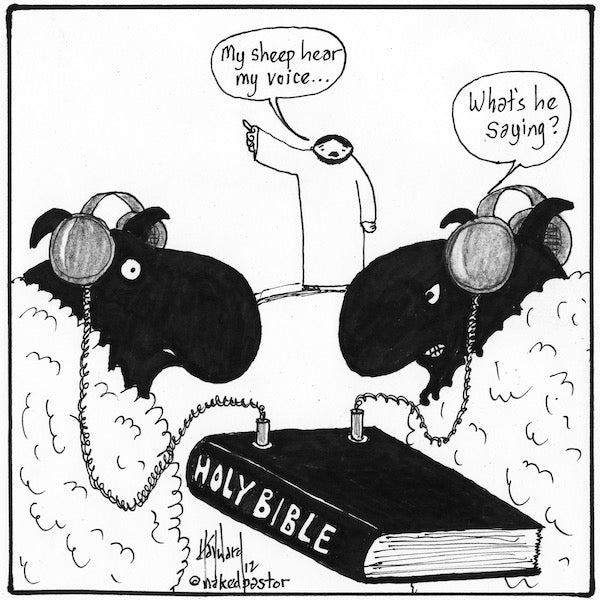 My Sheep Hear My Voice Digital Cartoon - by nakedpastor