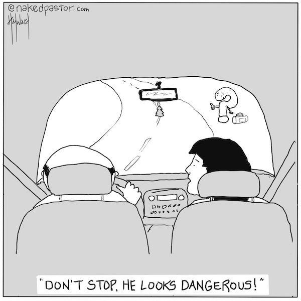 He Looks Dangerous Digital Cartoon - by nakedpastor