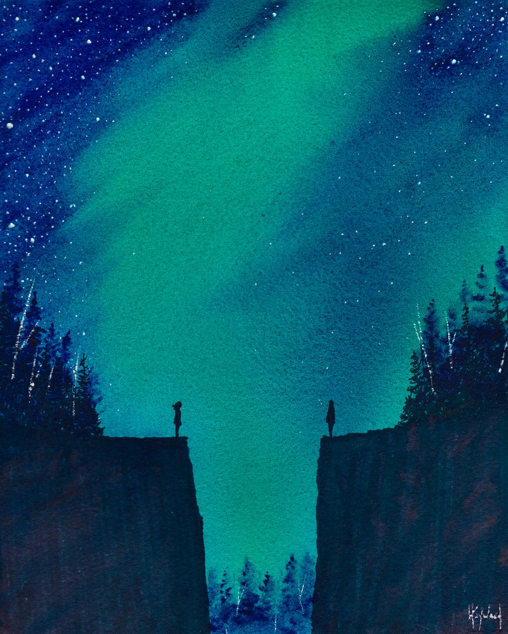 I Finally Met Me When I Finally Met You Watercolor Print - by nakedpastor