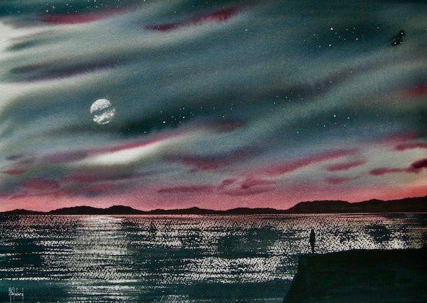 I Will Wait For You Watercolor Print - by nakedpastor