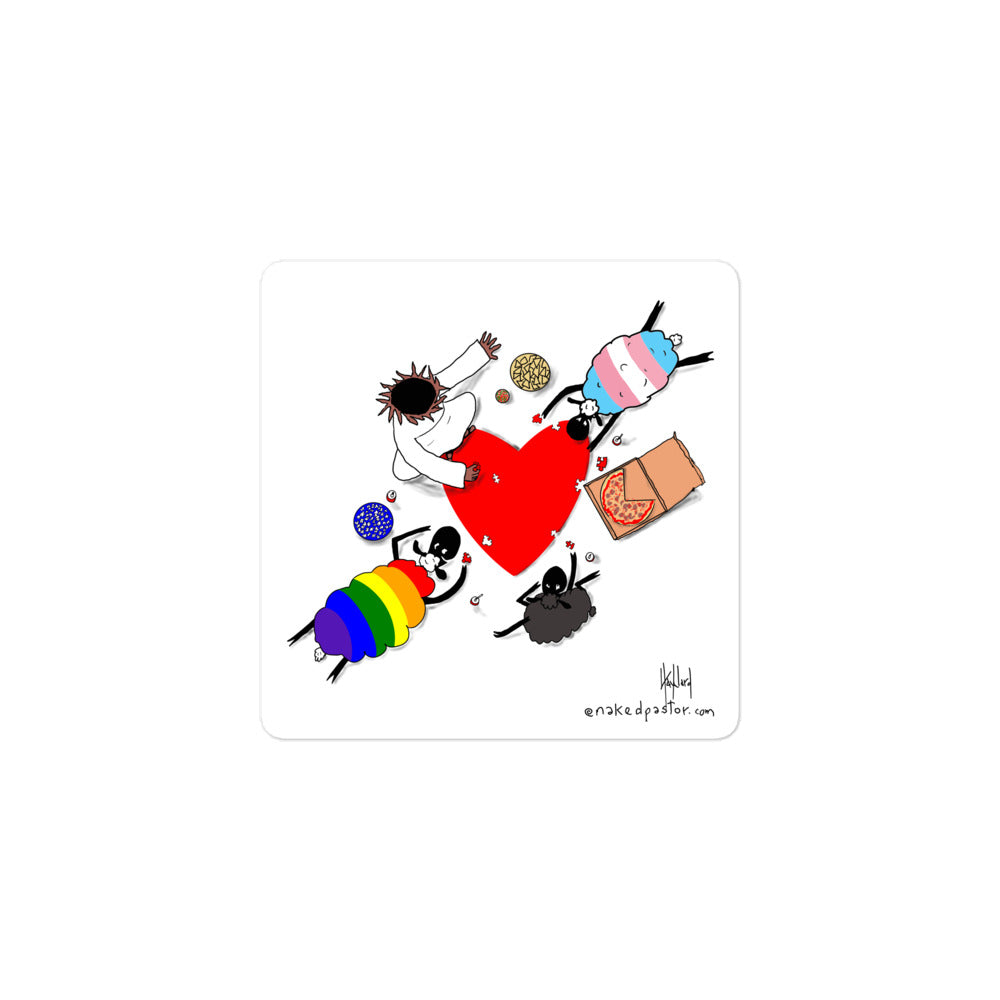 Puzzle of Love Sticker - by nakedpastor