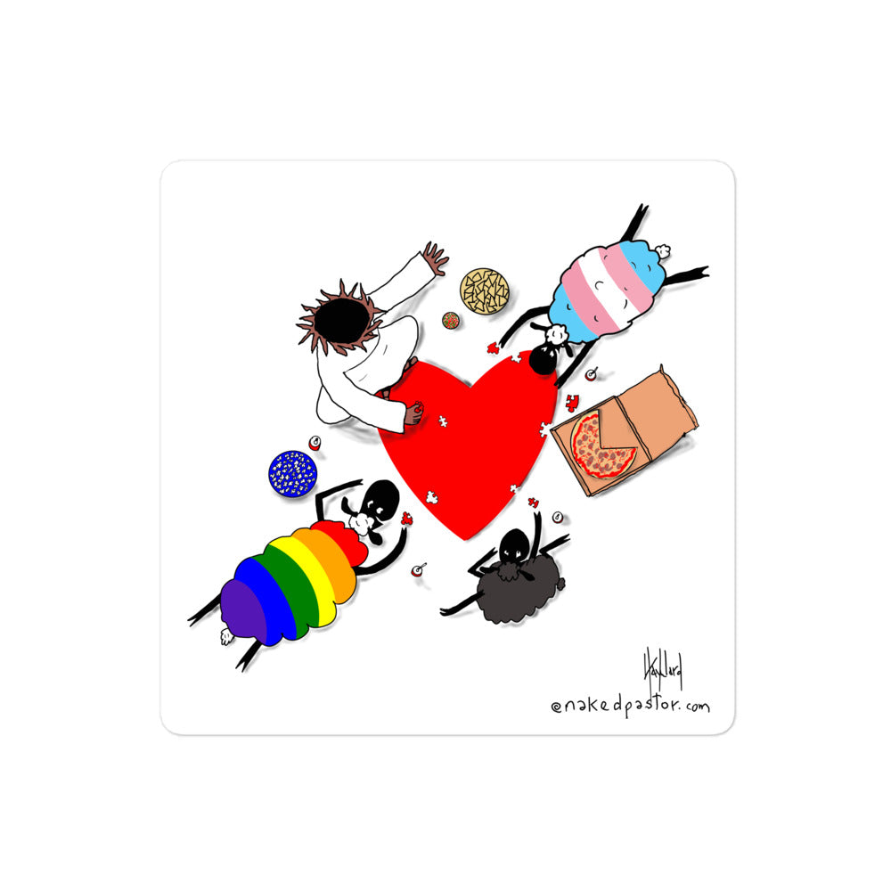 Puzzle of Love Sticker - by nakedpastor