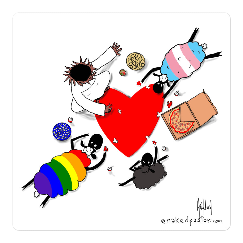 Puzzle of Love Sticker - by nakedpastor