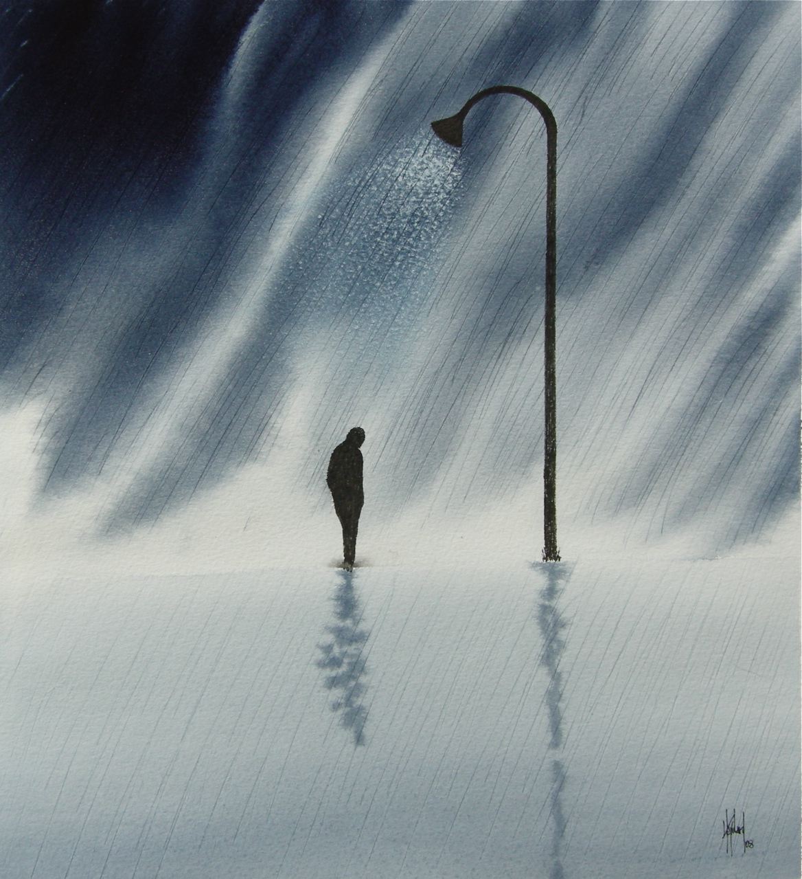 Lonely Rain Watercolor Print