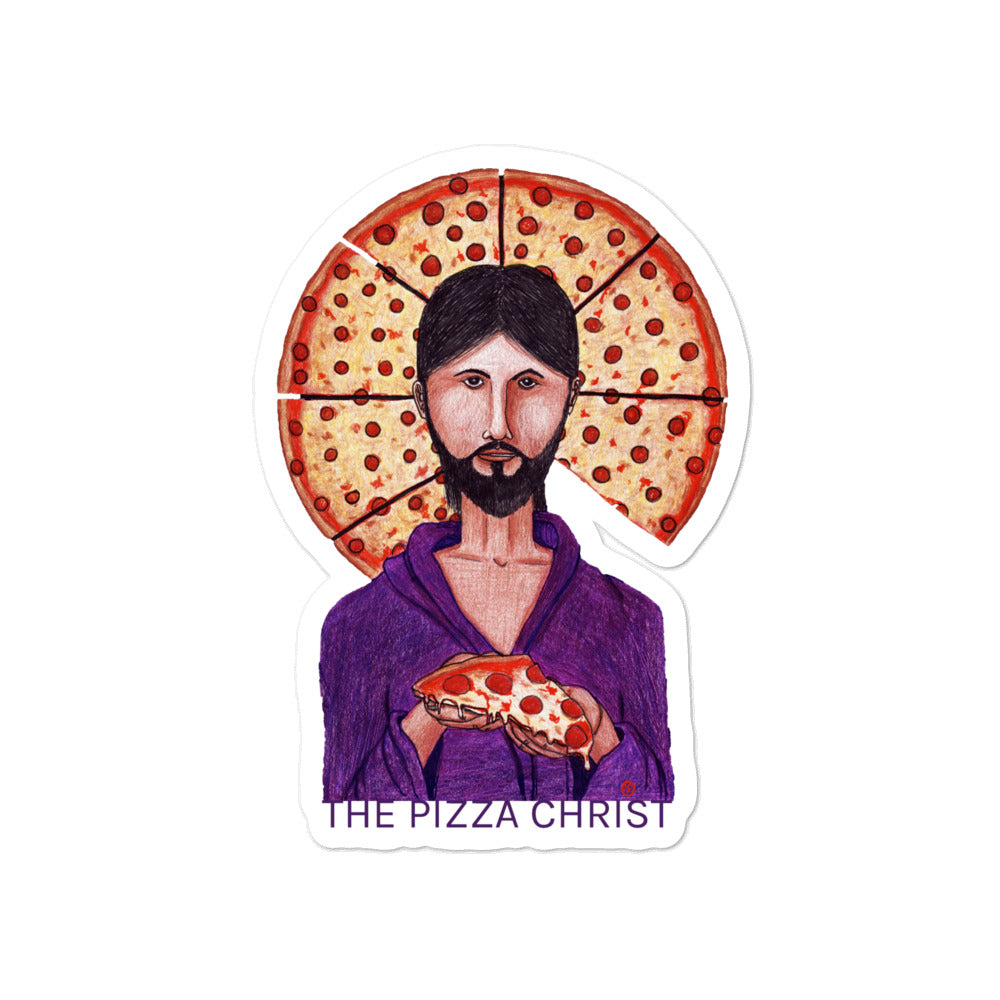 Pizza Christ Sticker - by nakedpastor